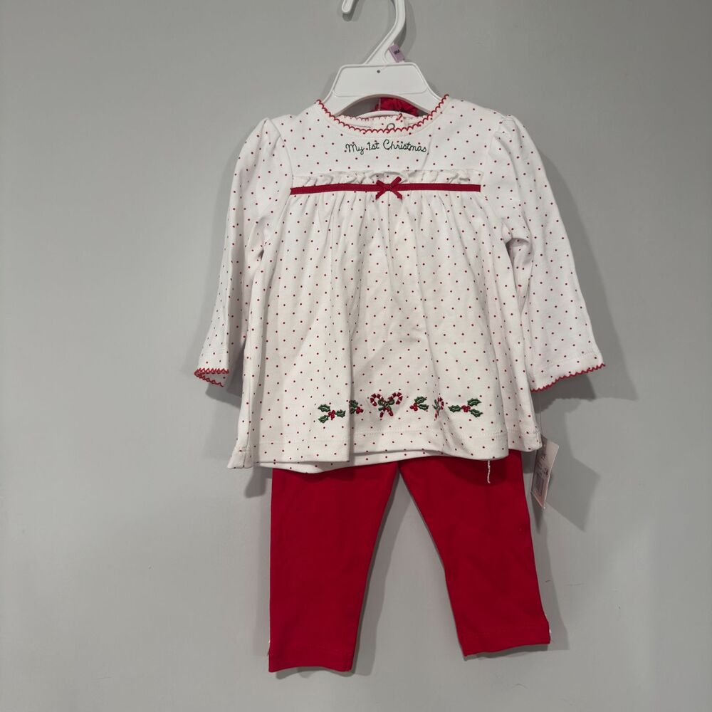 My 1st Christmas Baby Girl 2 Piece Outfit with Headband 9M NWT
